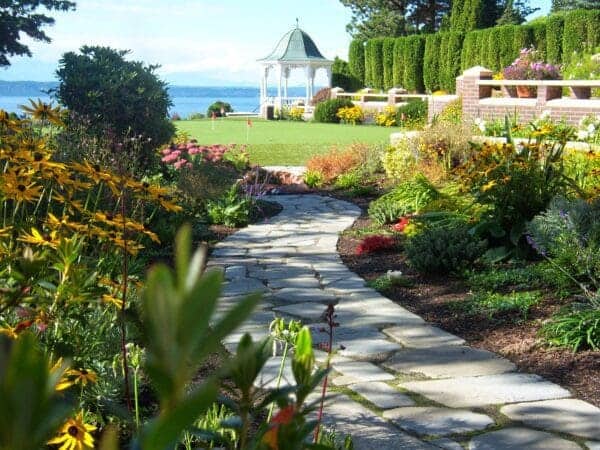 Classic Landscaping Design and Construction golf masonry pathway pergoda