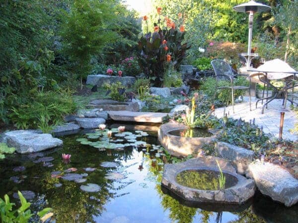 Classic Landscaping Design and Construction pond masonry in Greater Seattle