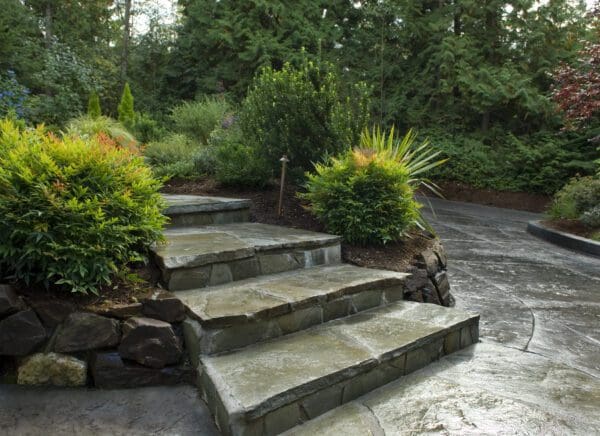 Classic Landscaping Design and Construction stone stairway in Greater Seattle
