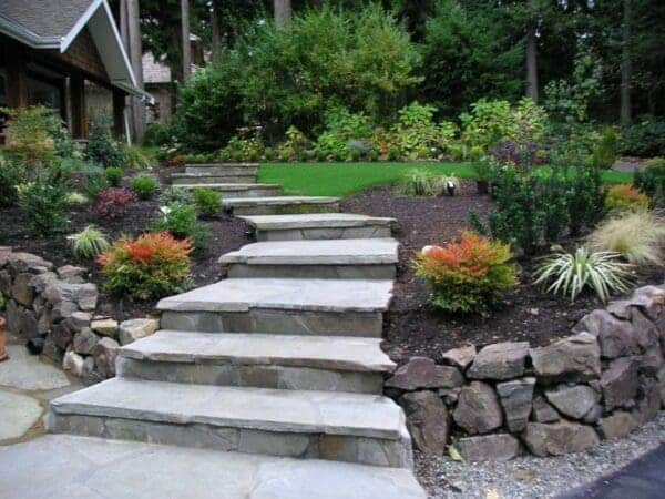 Classic Landscaping Design and Construction masonry stairs in Greater Seattle