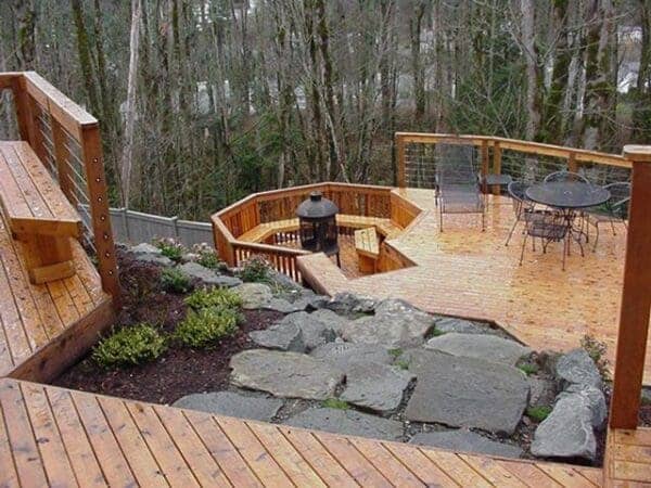 Classic Landscaping Design and Construction wood deck balcony in Greater Seattle