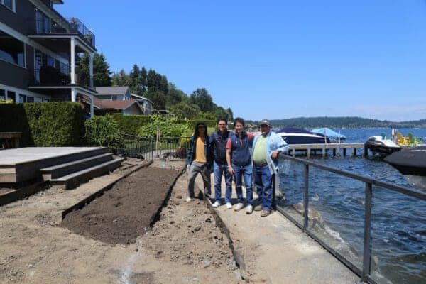Classic Landscaping team member at residential landscape project work site