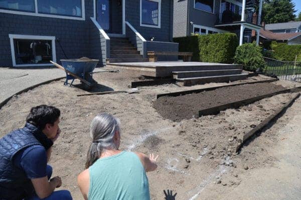 Classic Landscaping landscape technician at project site in Greater Seattle