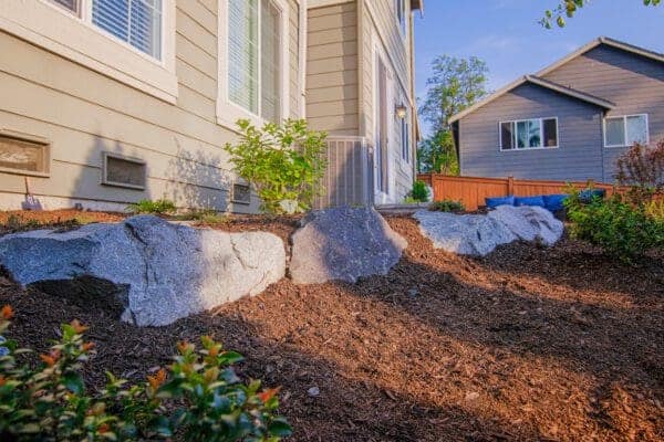Complete residential landscape transformation with new plantings and hardscape in Kirkland WA by Classic Landscaping