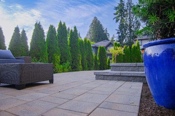 Enhanced front yard curb appeal with layered plantings and clean landscape lines in Kirkland WA residential project