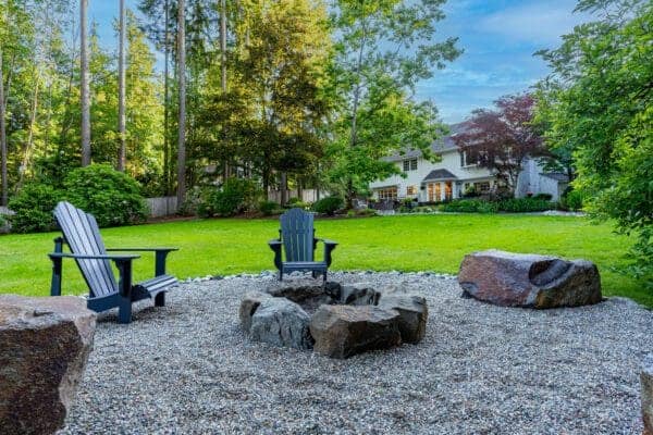 Natural Stone Fire Pit Design - Classic Landscaping