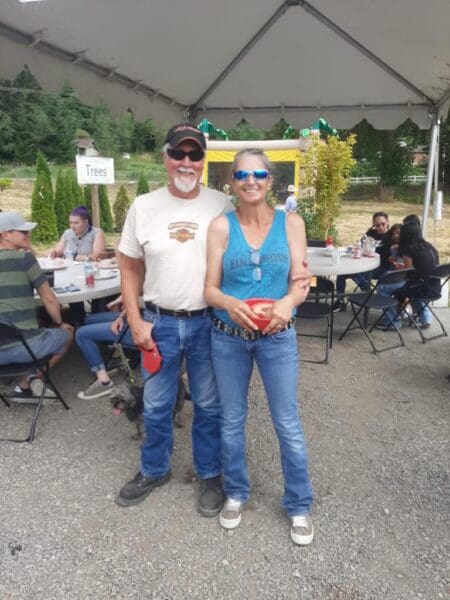 Classic Landscaping team members at company barbecue celebration