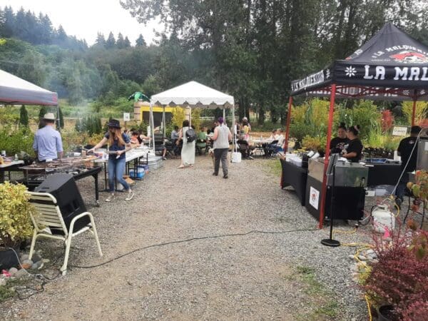 Classic Landscaping employees enjoying company barbecue gathering