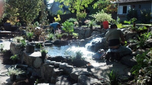 Classic Landscaping landscape technicians performing field work